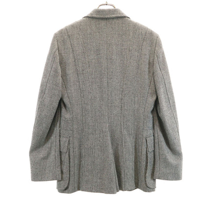 GUCCI Italian Wool Blend Herringbone Blazer Gray Size 44R