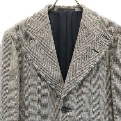 GUCCI Italian Wool Blend Herringbone Blazer Gray Size 44R