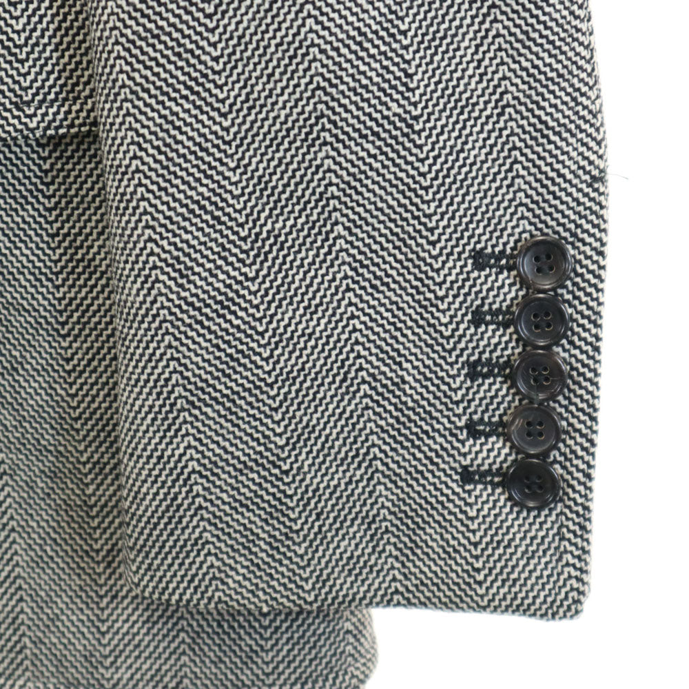 GUCCI Italian Wool Blend Herringbone Blazer Gray Size 44R