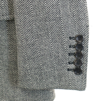 GUCCI Italian Wool Blend Herringbone Blazer Gray Size 44R