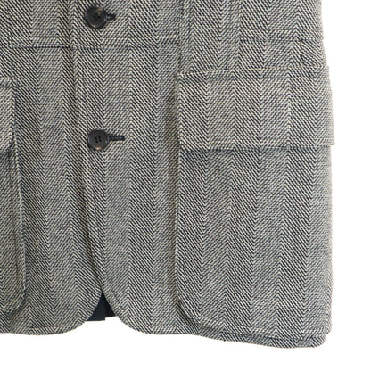 GUCCI Italian Wool Blend Herringbone Blazer Gray Size 44R