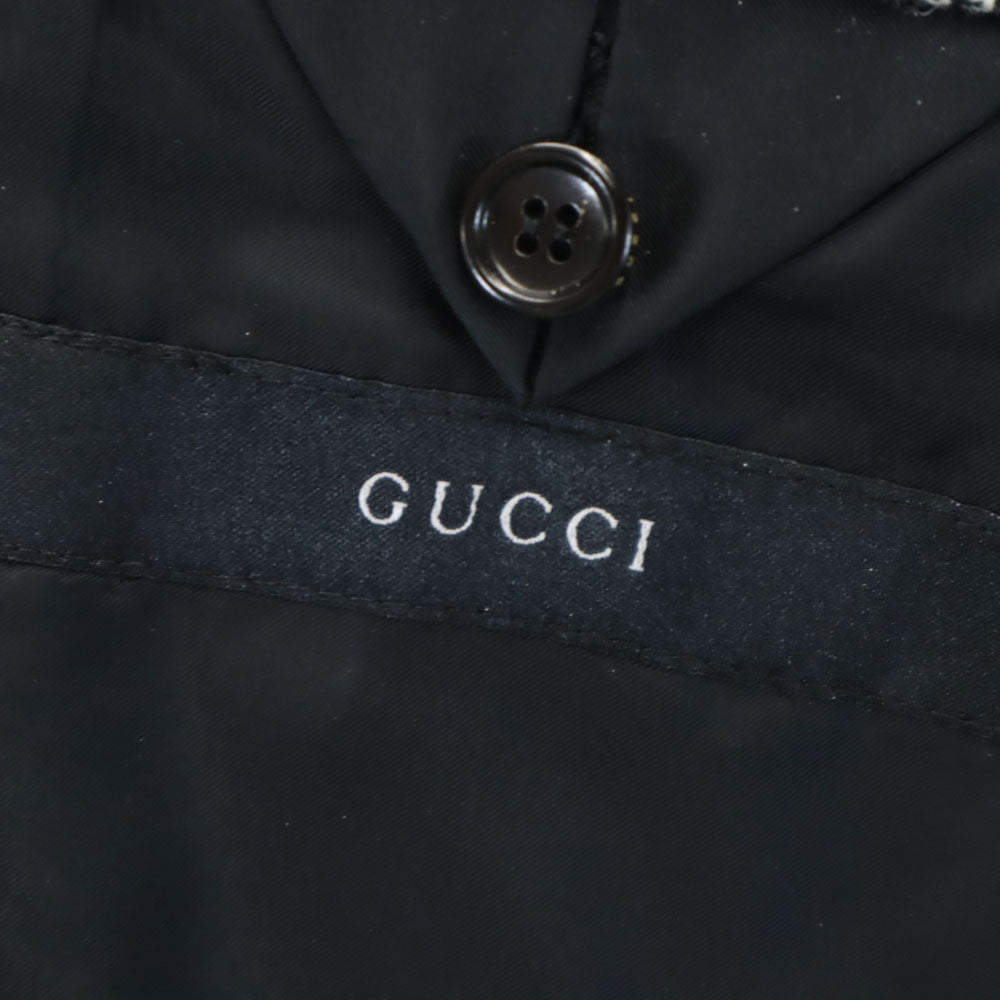 GUCCI Italian Wool Blend Herringbone Blazer Gray Size 44R