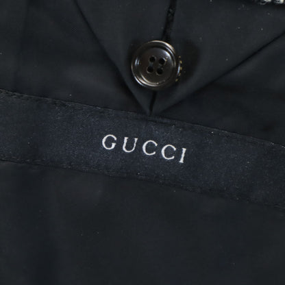 GUCCI Italian Wool Blend Herringbone Blazer Gray Size 44R