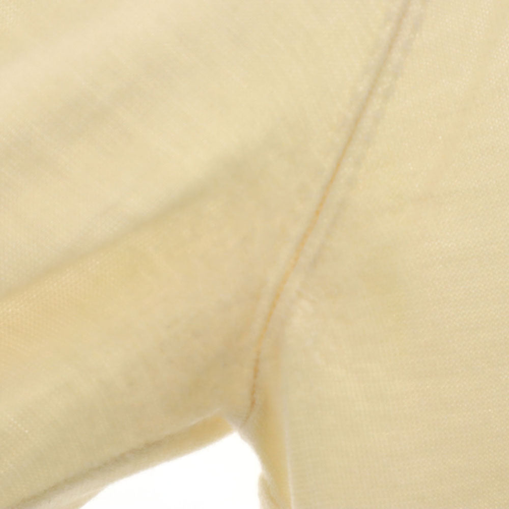 HERMES Ivory Cashmere Deep Rib V-Neck Sweater Size 38