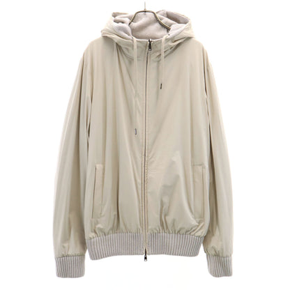 Herno Reversible Wool Knit Zip Hoodie Gray Size 50