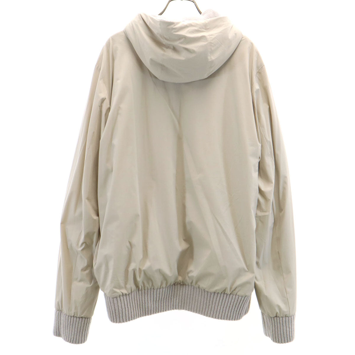 Herno Reversible Wool Knit Zip Hoodie Gray Size 50