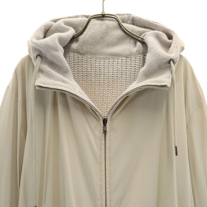 Herno Reversible Wool Knit Zip Hoodie Gray Size 50