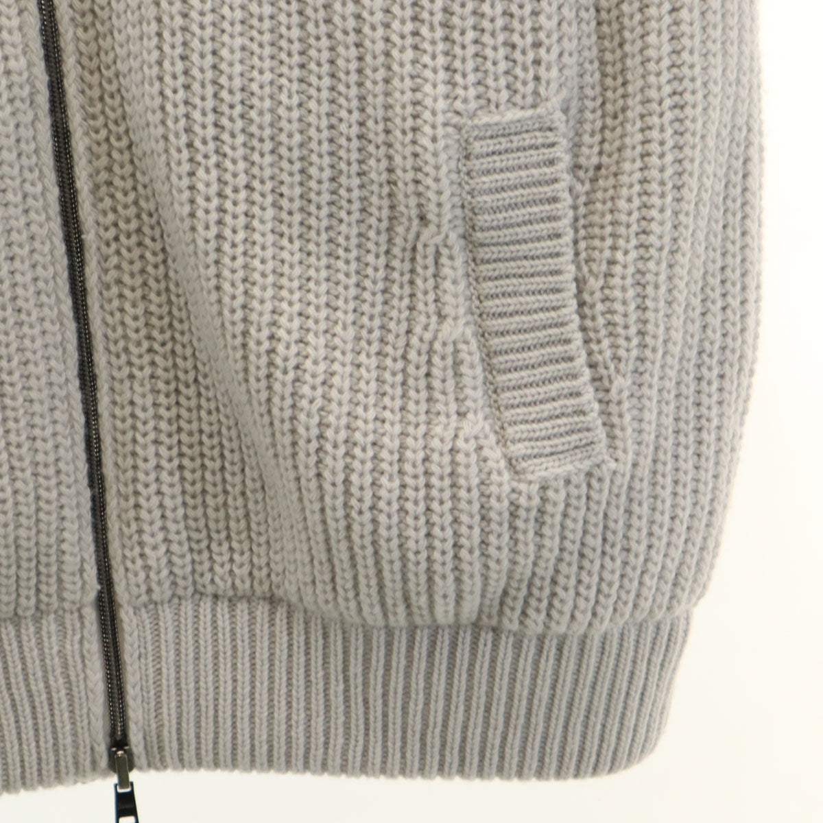 Herno Reversible Wool Knit Zip Hoodie Gray Size 50