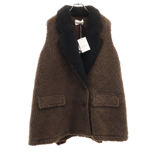 EZUMi Knit Sleeve Boa Coat Brown Size M