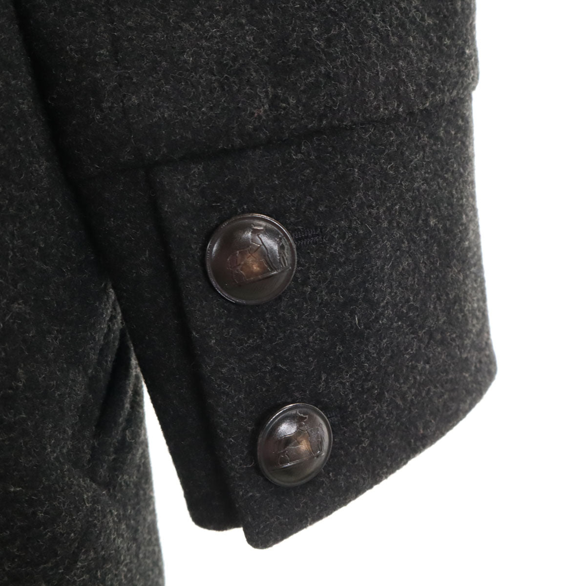HERMES French Wool Coat Gray Size 38