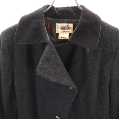 HERMES French Wool Coat Gray Size 38