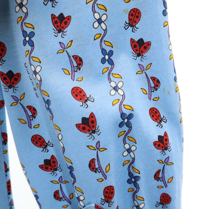 CELINE 90s Vintage Ladybug Print Long Light Blue Shirt Size 36