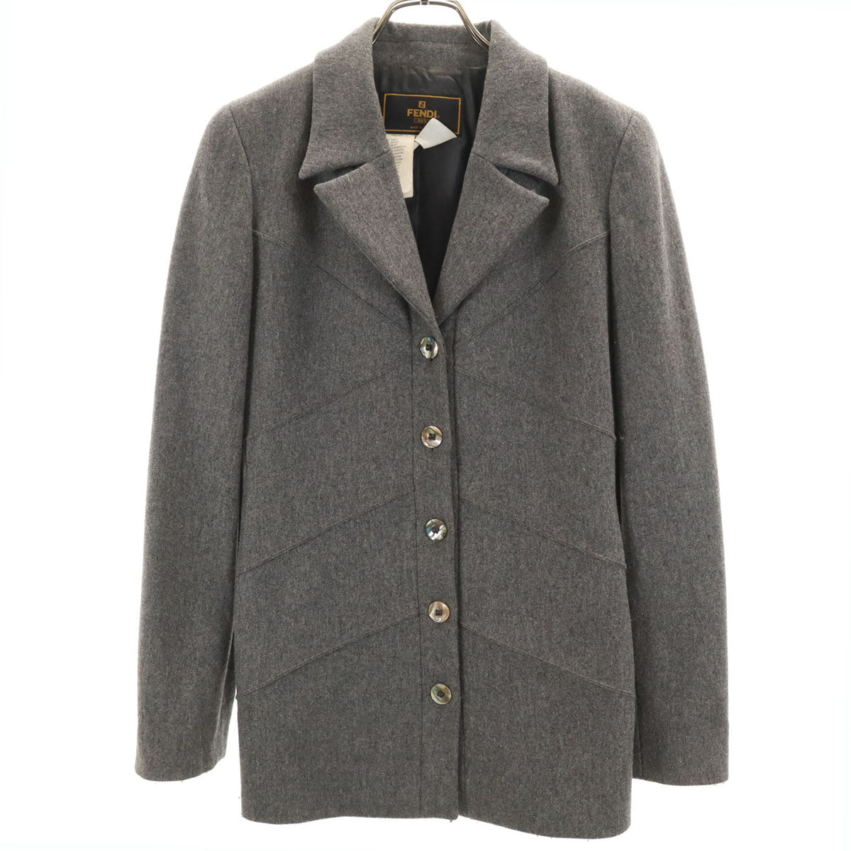 FENDI 90s Italian Made Wool Jacket Gray Size 42
