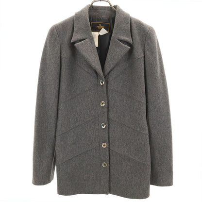 FENDI 90s Italian Made Wool Jacket Gray Size 42