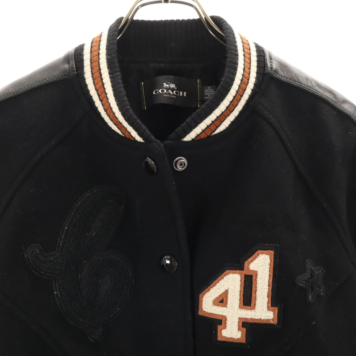 COACH Padded Varsity Jacket Black Size XS