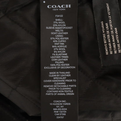 COACH Padded Varsity Jacket Black Size XS