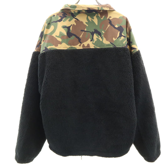 CELINE Camo Panel Half-Zip Bi-Material Jacket Black Size 48