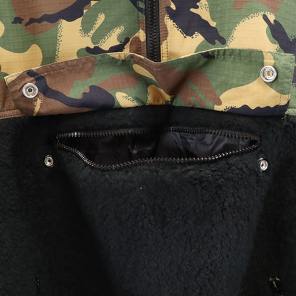 CELINE Camo Panel Half-Zip Bi-Material Jacket Black Size 48