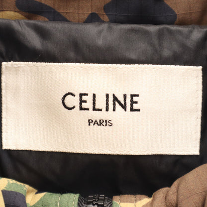 CELINE Camo Panel Half-Zip Bi-Material Jacket Black Size 48