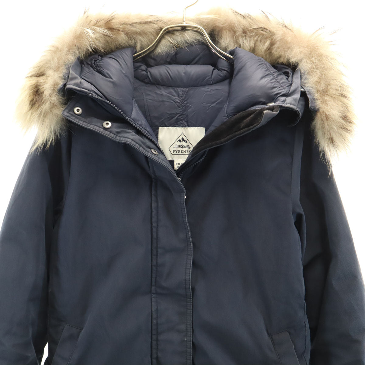 Pyrenex Raccoon Fur Trim Down Jacket Blue Size 38