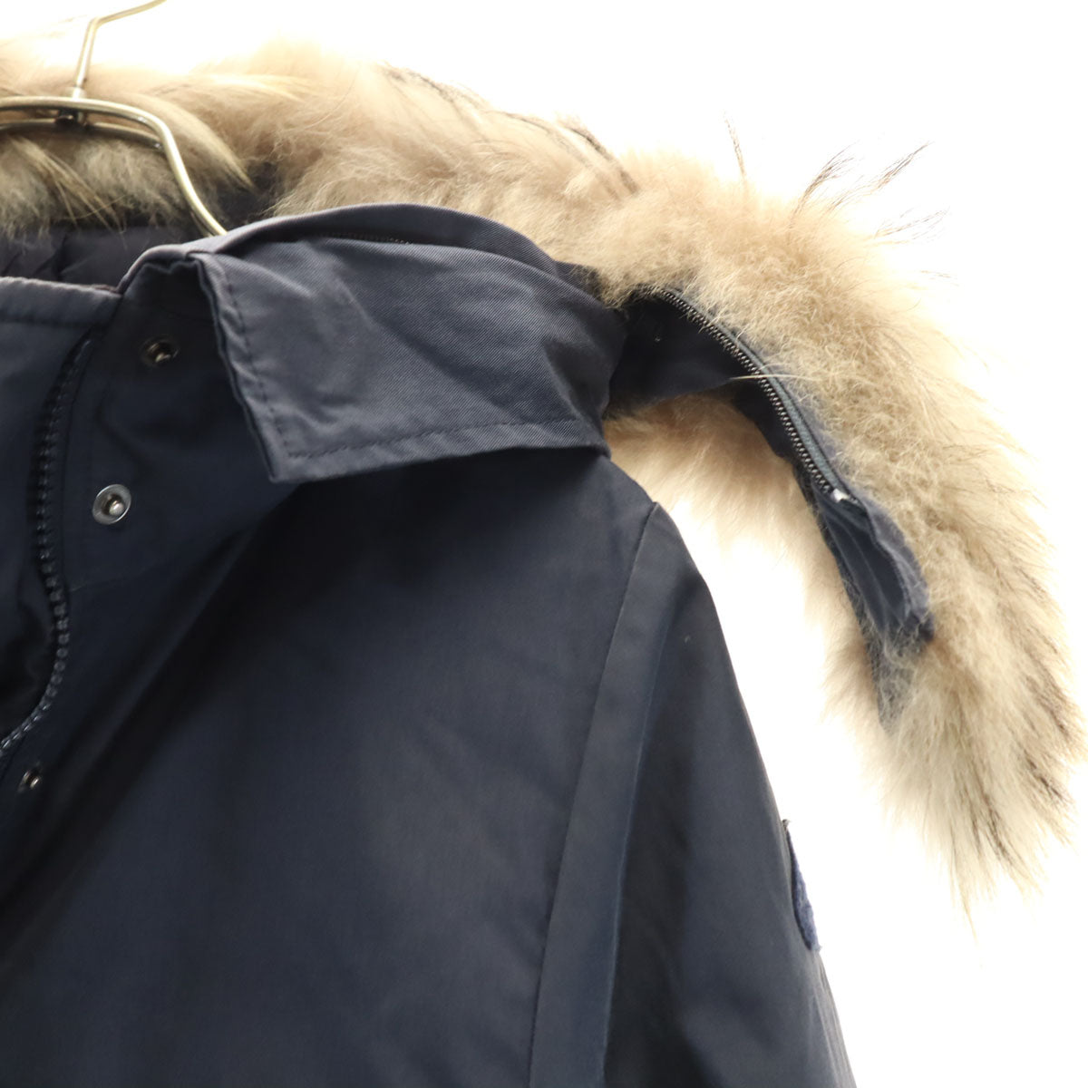 Pyrenex Raccoon Fur Trim Down Jacket Blue Size 38