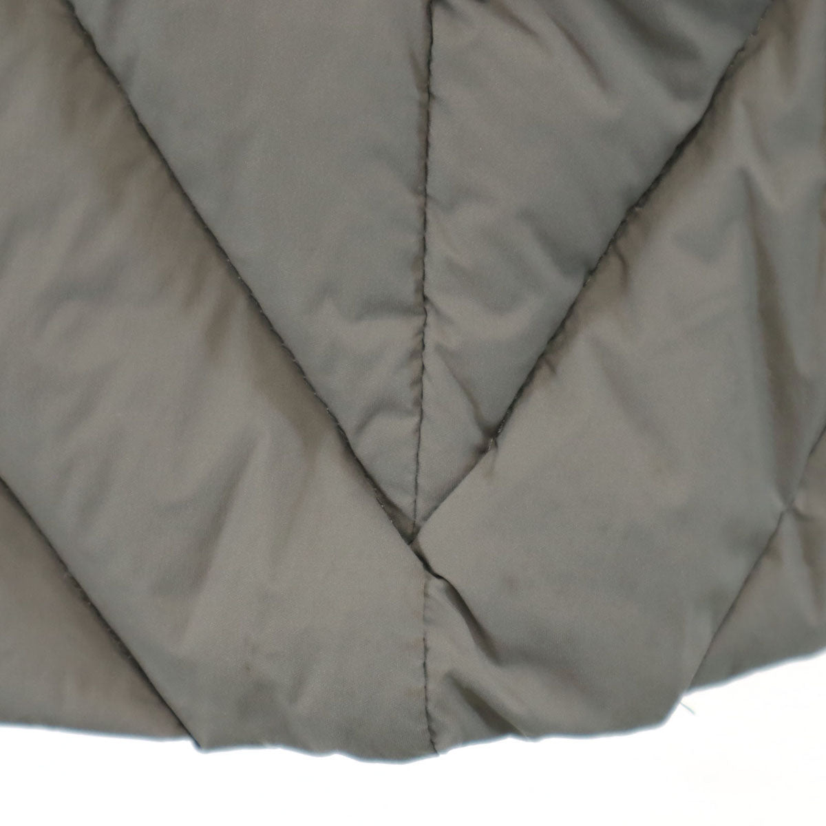 BALMAIN Gray Down Coat w/ Blue Fox Fur Trim Size L