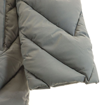 BALMAIN Gray Down Coat w/ Blue Fox Fur Trim Size L