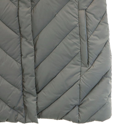 BALMAIN Gray Down Coat w/ Blue Fox Fur Trim Size L