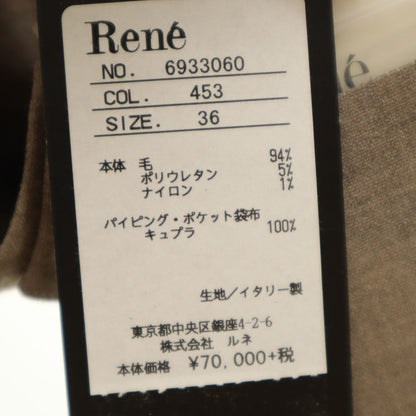 Rene 19AW Wool Blend Double Rider Leather Jacket Size 36