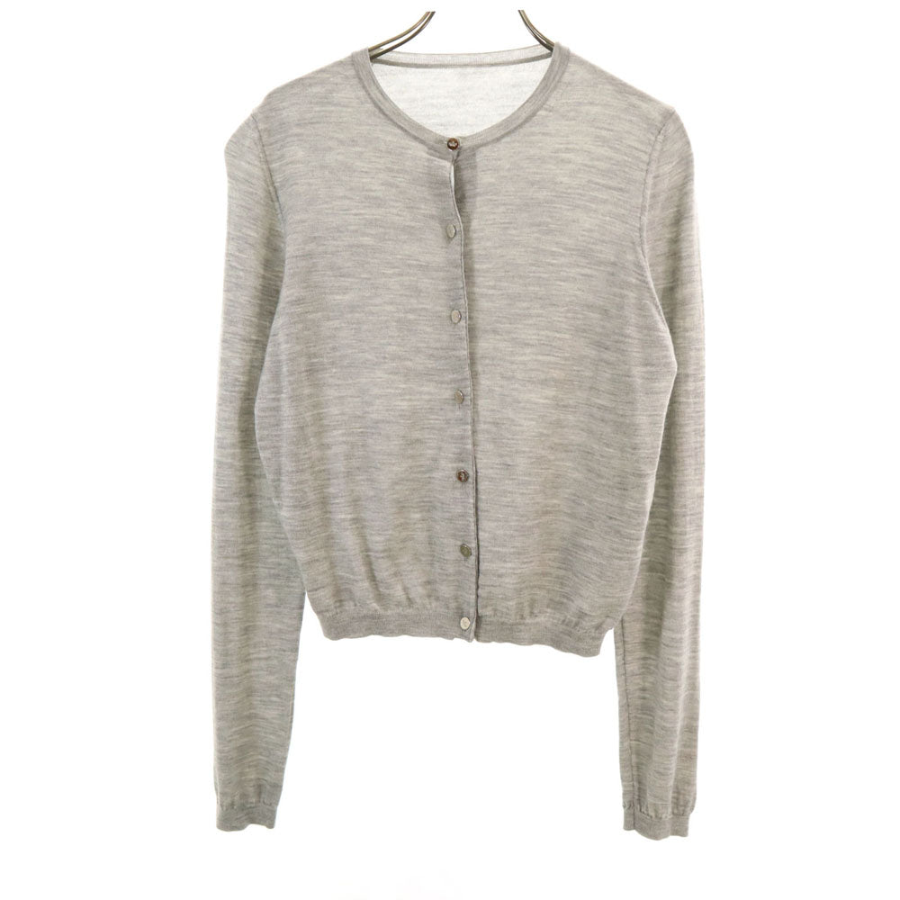 GUCCI Italian Wool Blend Long Cardigan Gray