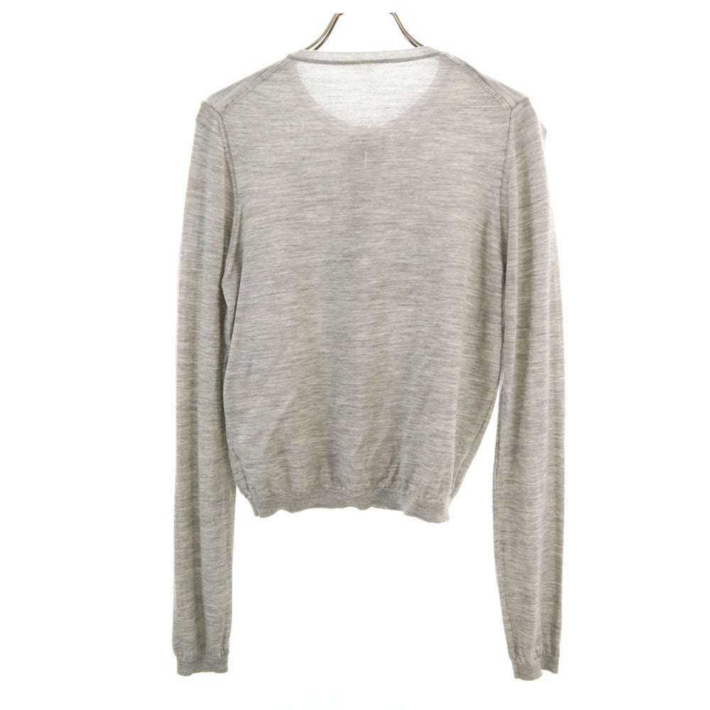 GUCCI Italian Wool Blend Long Cardigan Gray