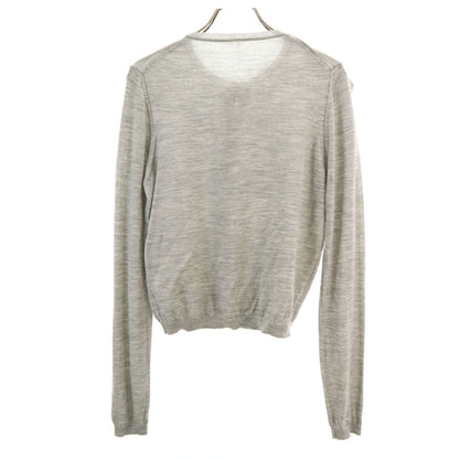 GUCCI Italian Wool Blend Long Cardigan Gray