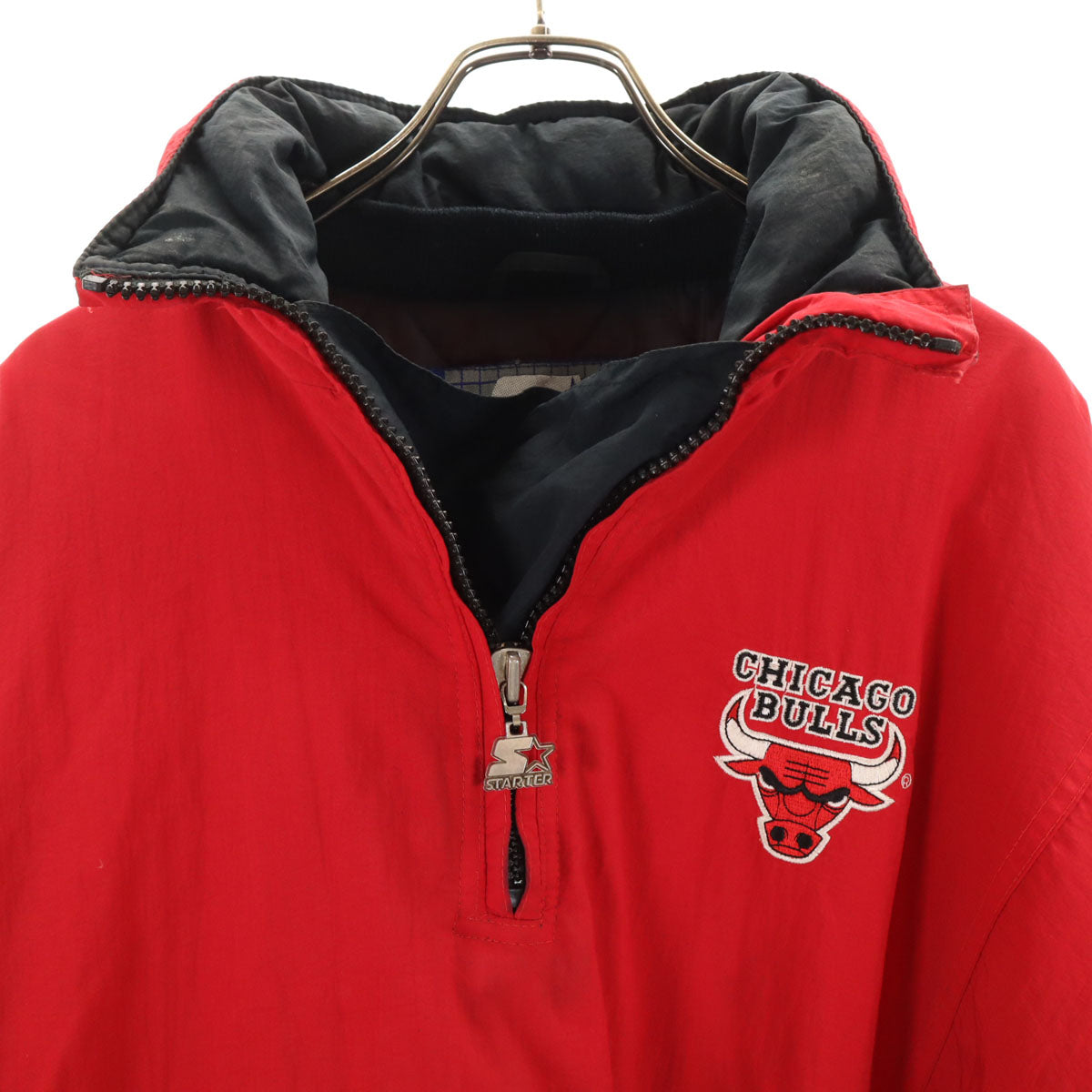 STARTER 90s NBA Chicago Bulls Half-Zip Jacket Red Size L