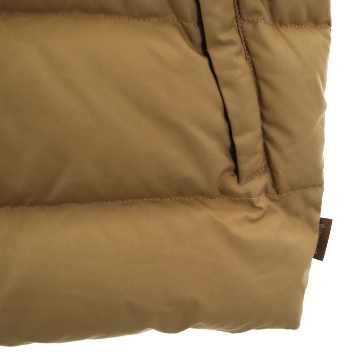 MONCLER Fur Trimmed Down Jacket Khaki Beige Size 0 0