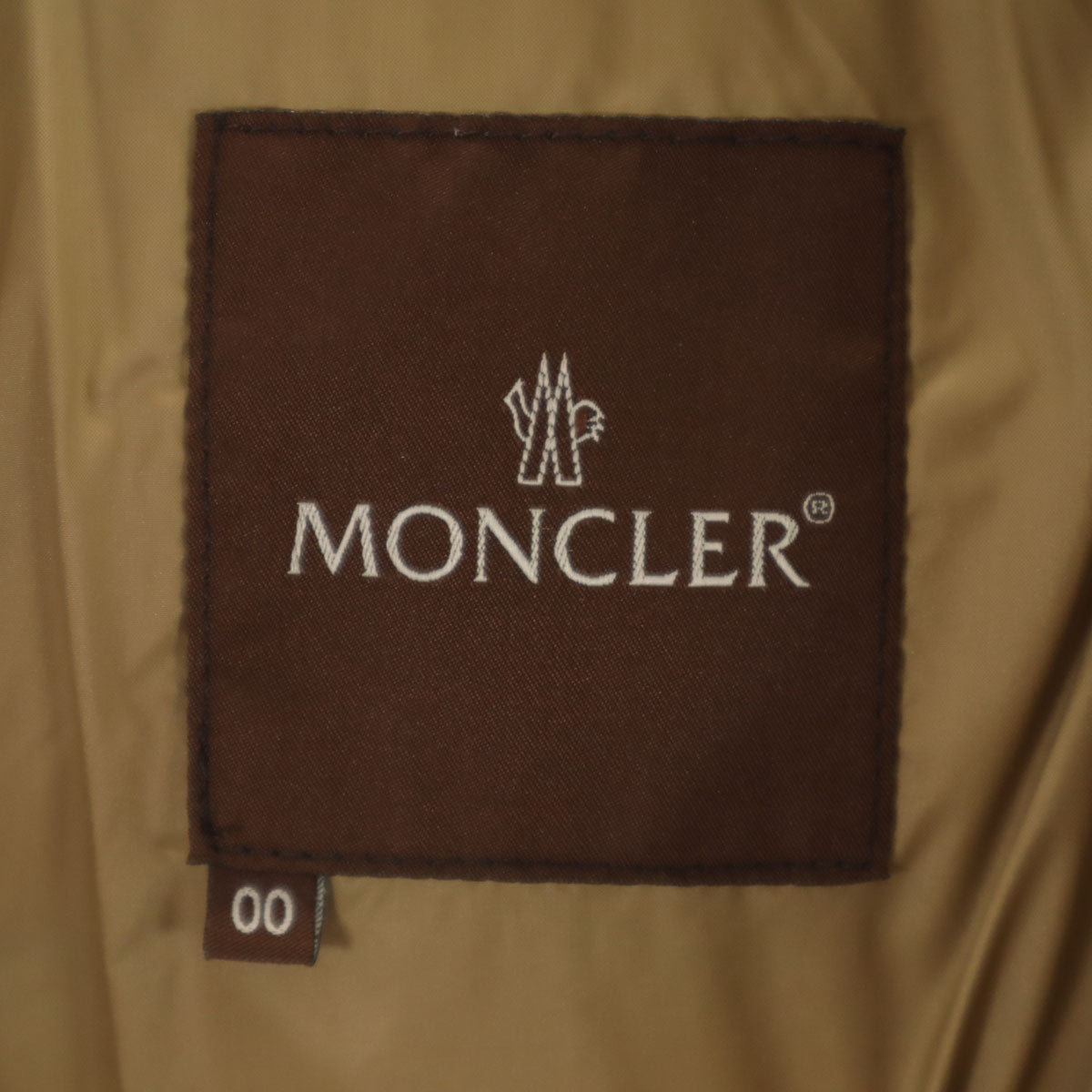 MONCLER Fur Trimmed Down Jacket Khaki Beige Size 0 0