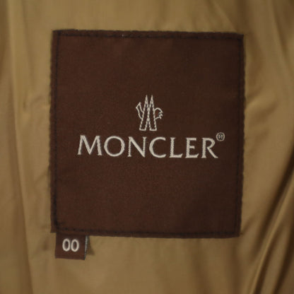MONCLER Fur Trimmed Down Jacket Khaki Beige Size 0 0