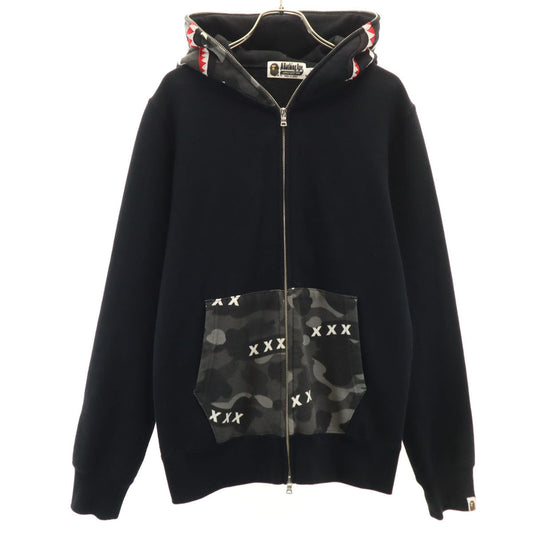 Bape A BATHING APE Shark Full Zip Hoodie Black Size M
