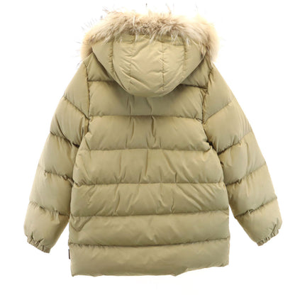 MONCLER Raccoon Fur Trim Down Jacket Beige