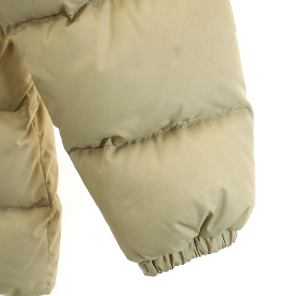 MONCLER Raccoon Fur Trim Down Jacket Beige