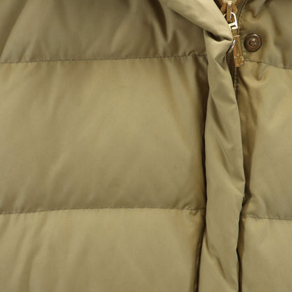 MONCLER Raccoon Fur Trim Down Jacket Beige