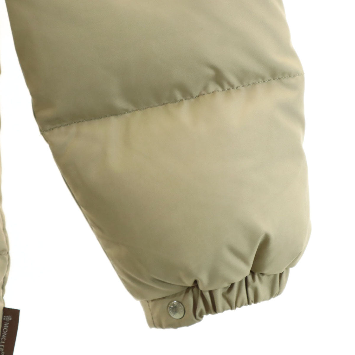 MONCLER Raccoon Fur Trim Down Jacket Beige