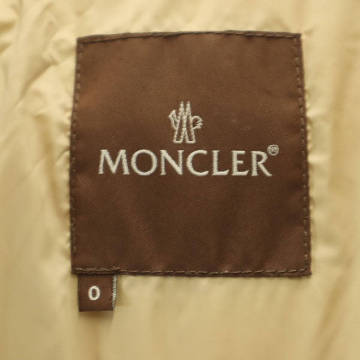 MONCLER Raccoon Fur Trim Down Jacket Beige