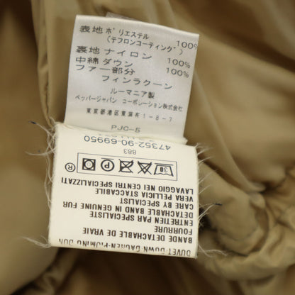 MONCLER Raccoon Fur Trim Down Jacket Beige