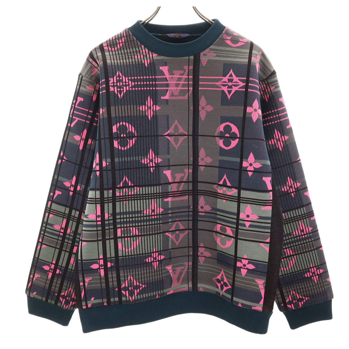 LOUIS VUITTON Monogram Jacquard Sweatshirt Charcoal Size M