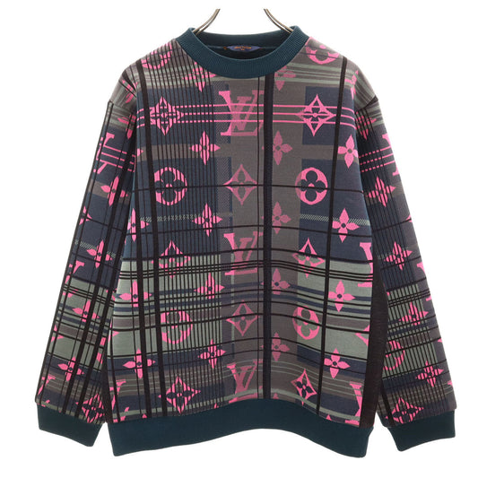 LOUIS VUITTON Monogram Jacquard Sweatshirt Charcoal Size M