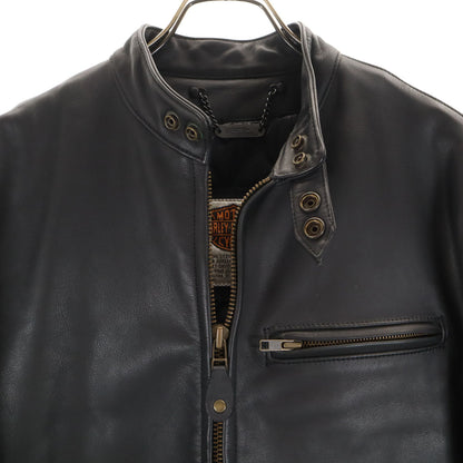 HARLEY DAVIDSON Leather Single Rider Jacket Black Size 36