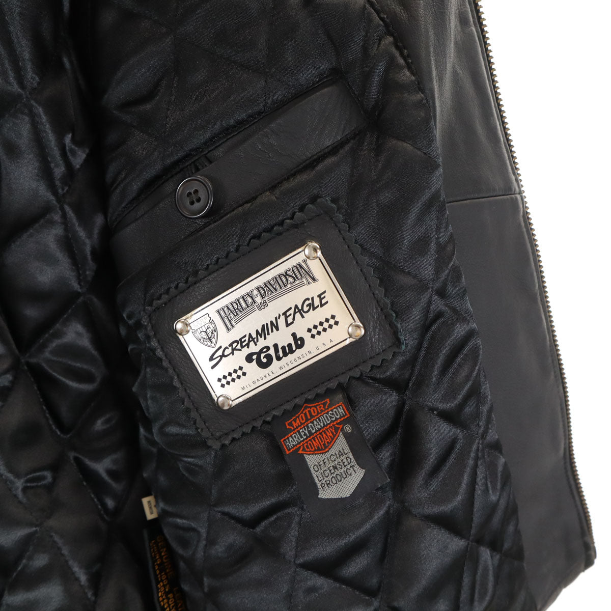 HARLEY DAVIDSON Leather Single Rider Jacket Black Size 36