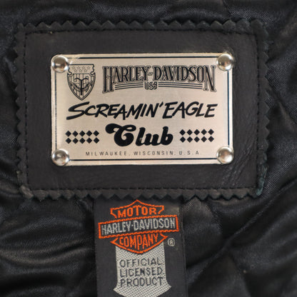 HARLEY DAVIDSON Leather Single Rider Jacket Black Size 36