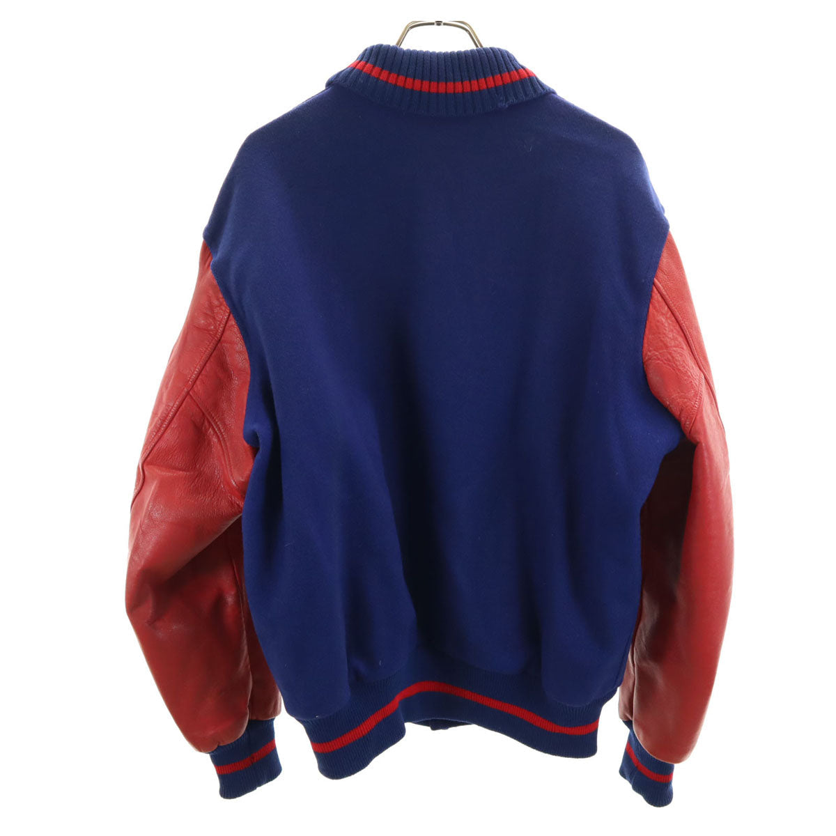LASLEY KNITTING 60s Vintage Wool Varsity Jacket Navy Size 44