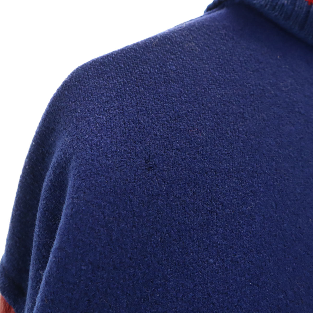 LASLEY KNITTING 60s Vintage Wool Varsity Jacket Navy Size 44